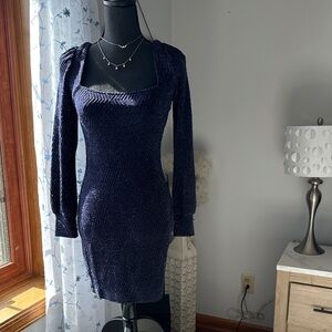 Speechless Navy Long Sleeve Dress
